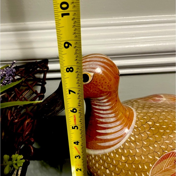 Large Vintage Tonala Mexican Duck Made in Mexico Hand Crafted & Painted Pottery - Picture 7 of 10